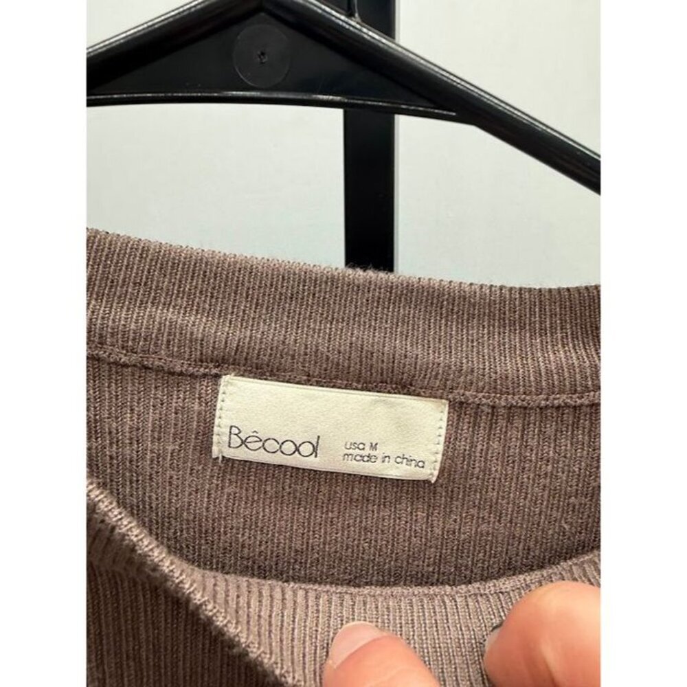 Becool Brown Ribbed Sweater - Picture 3 of 5